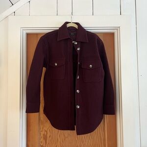 Quince Wool Blend Shacket in Deep Burgundy